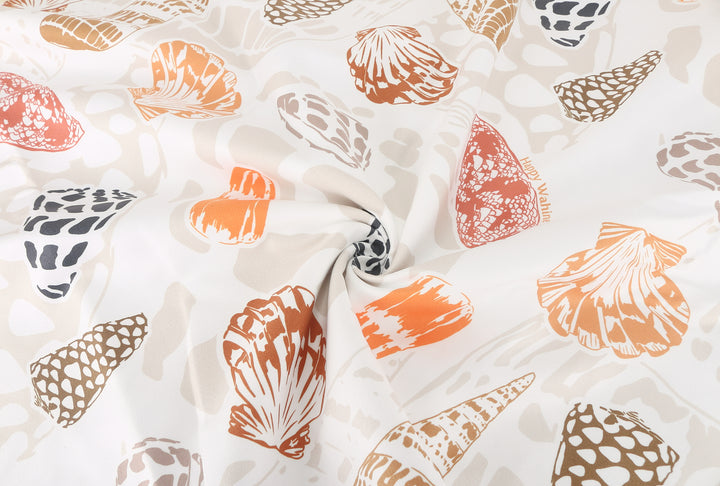 Hooded Beach Towel Teenager Cone Shells White