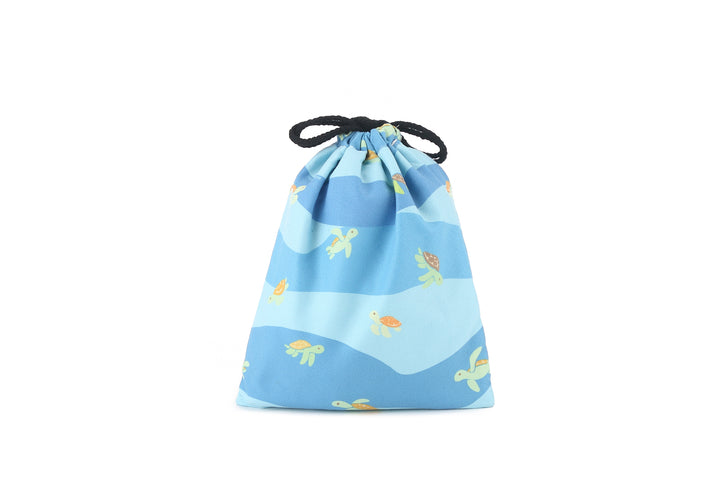 Hooded Beach Towel Teenager Mini Turtles Blue
