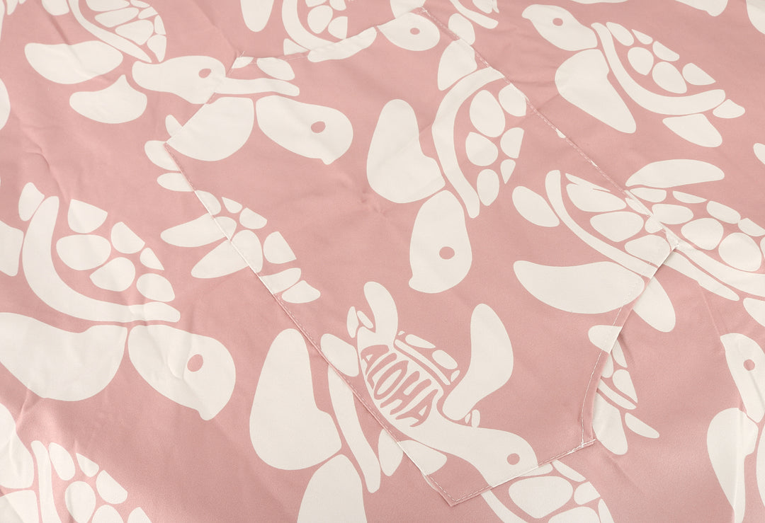 Hooded Beach Towel Adult Big Turtles Pink