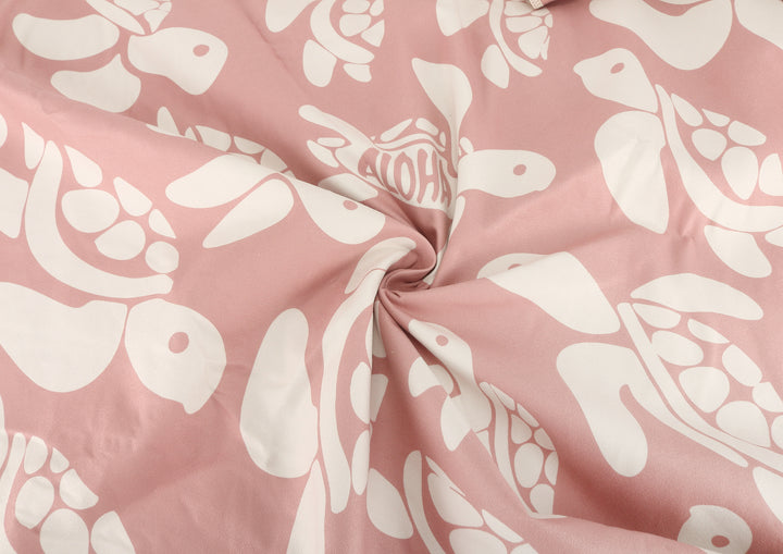 Hooded Beach Towel Adult Big Turtles Pink