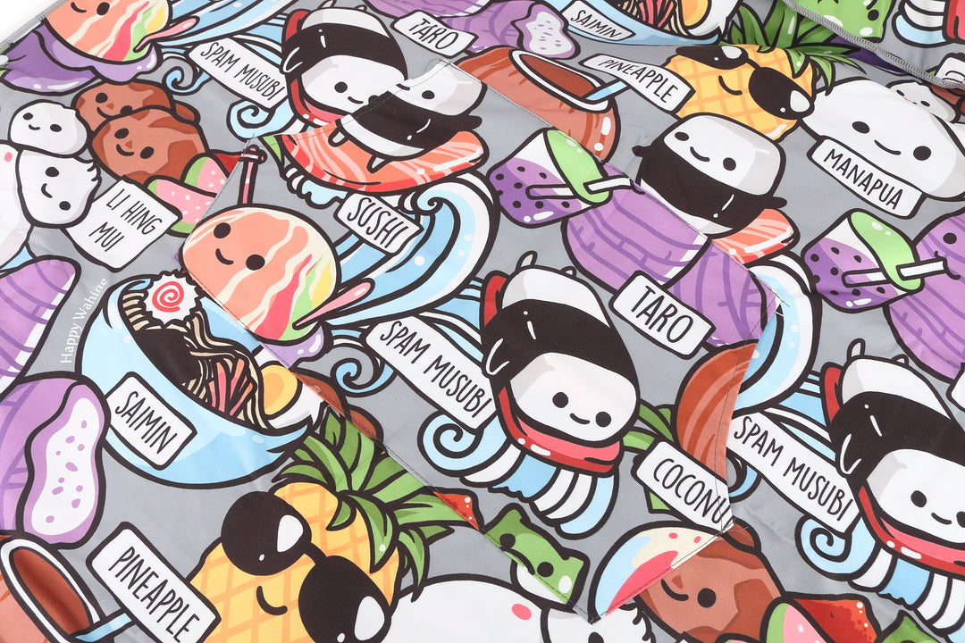Hooded Beach Towel Adult Craving Hawaii Grey