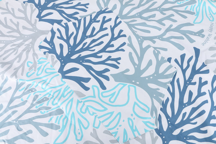Hooded Beach Towel Adult Coral Blue