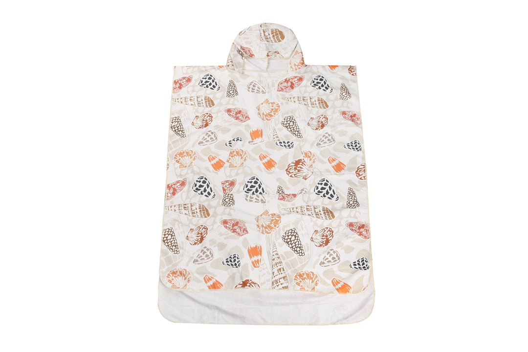Hooded Beach Towel Adult Cone Shells White