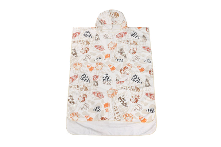 Hooded Beach Towel Adult Cone Shells White