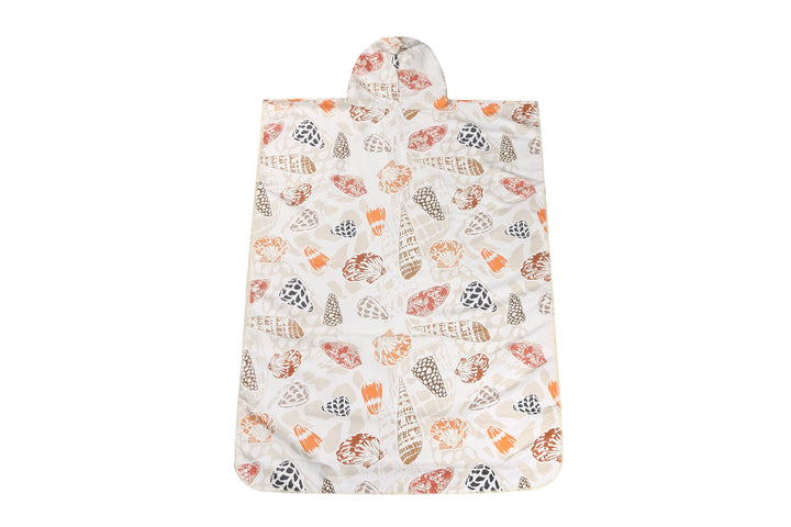 Hooded Beach Towel Adult Cone Shells White