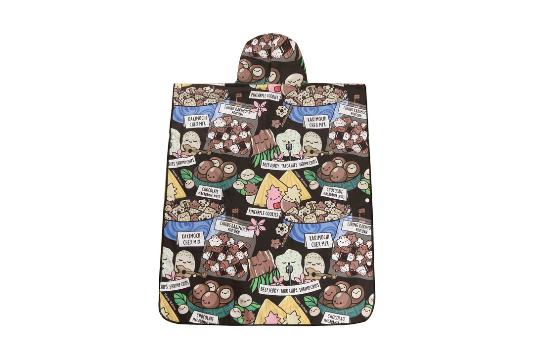 Hooded Beach Towel Teenager Local Snacks Black