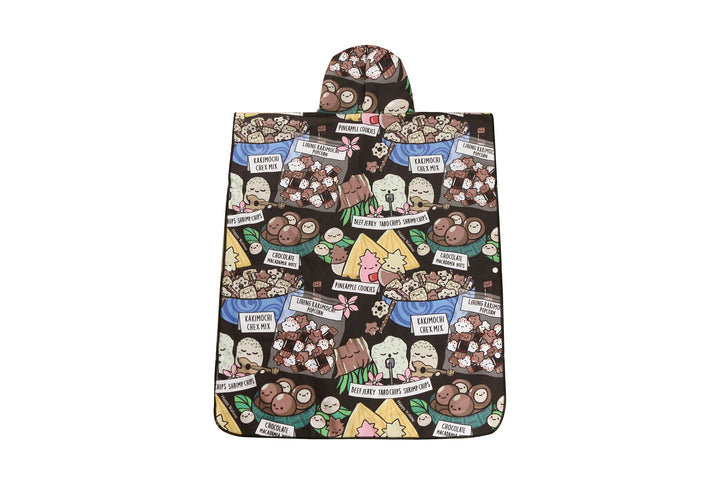 Hooded Beach Towel Teenager Local Snacks Black