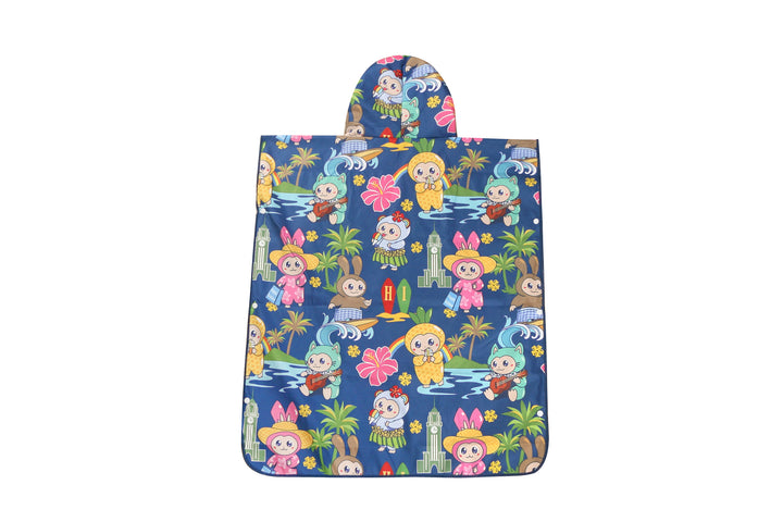 Hooded Beach Towel Teenager Local Monsters Blue