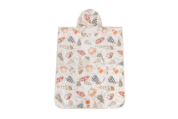 Hooded Beach Towel Teenager Cone Shells White