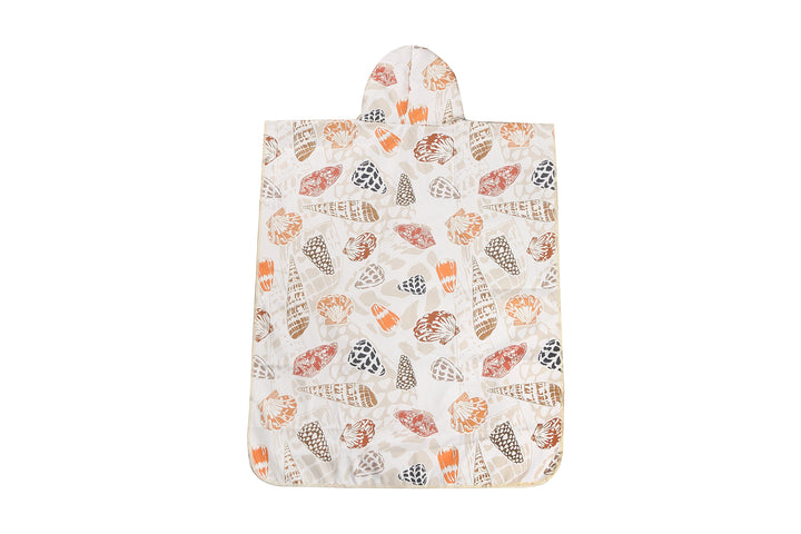 Hooded Beach Towel Teenager Cone Shells White