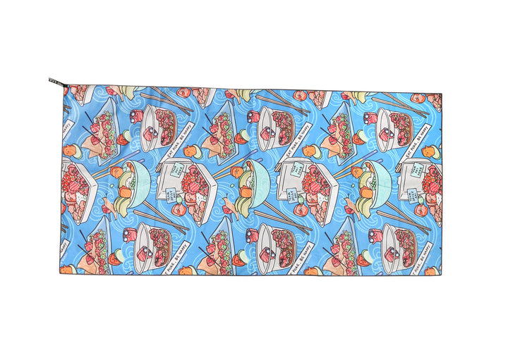 Sand-free Reversible Beach Towel Dim Sum Grey Poke Competition Blue