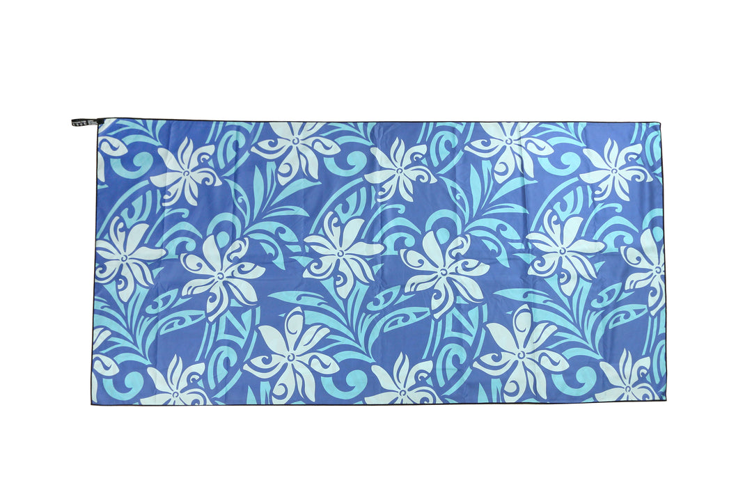 Sand-free Reversible Beach Towel Tiare Infinity Black Tiare Infinity Blue