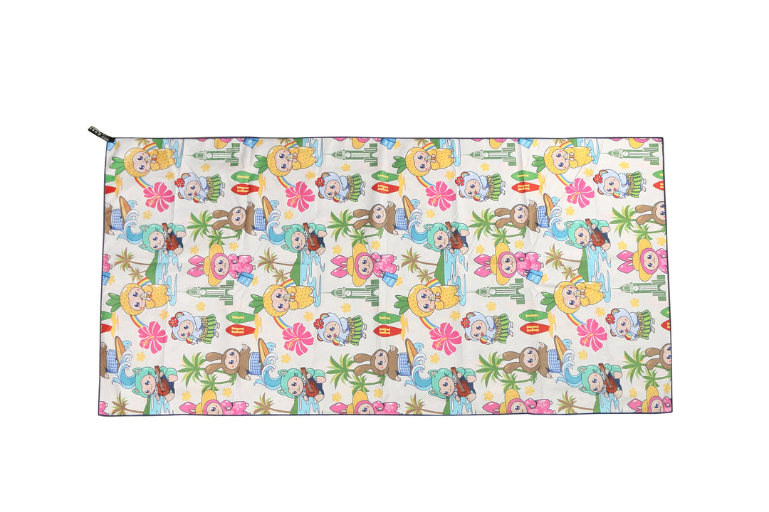 Beach Towel Reversible Local Monsteras Navy