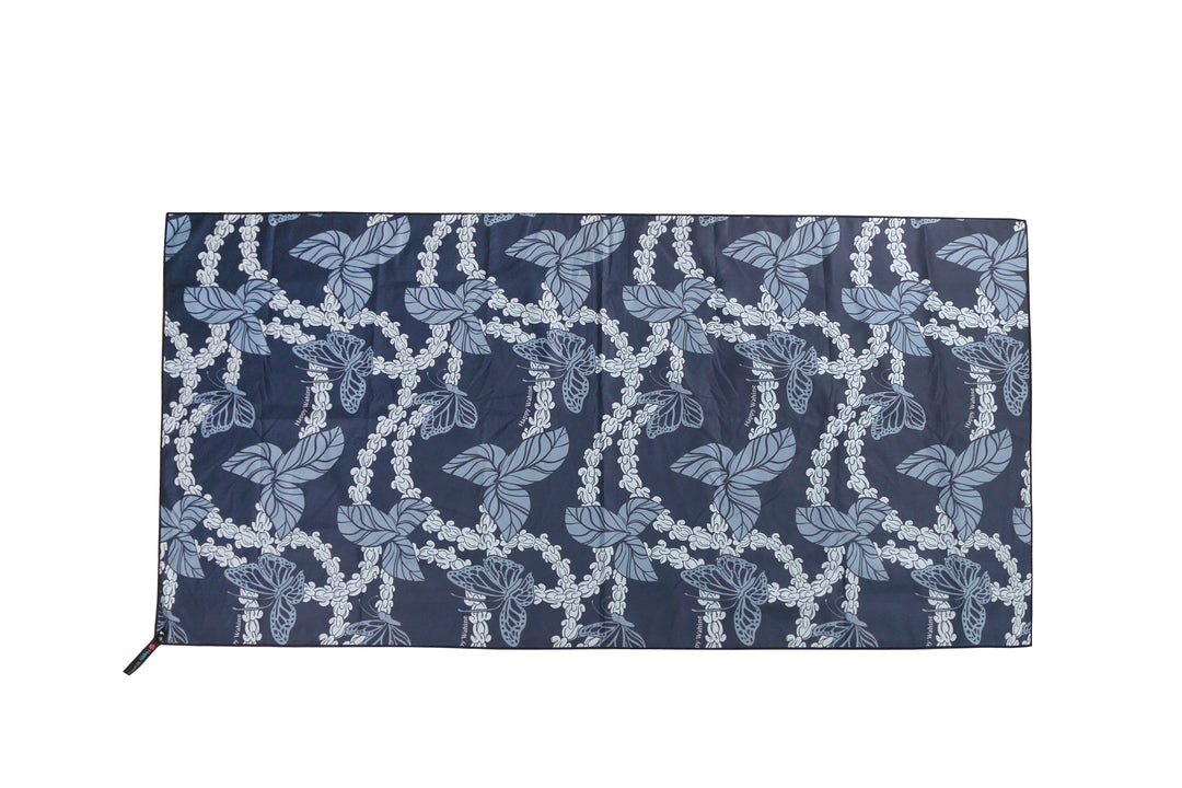 Sand-free Reversible Beach Towel Butterfly Navy Butterfly Purple