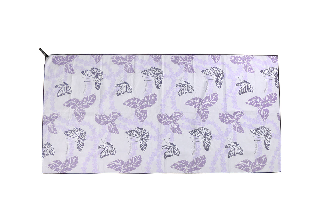 Sand-free Reversible Beach Towel Butterfly Navy Butterfly Purple