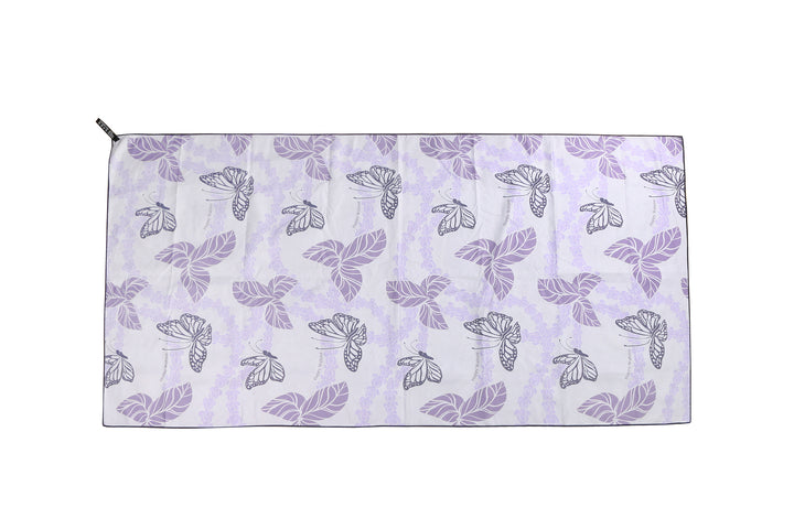 Sand-free Reversible Beach Towel Butterfly Navy Butterfly Purple