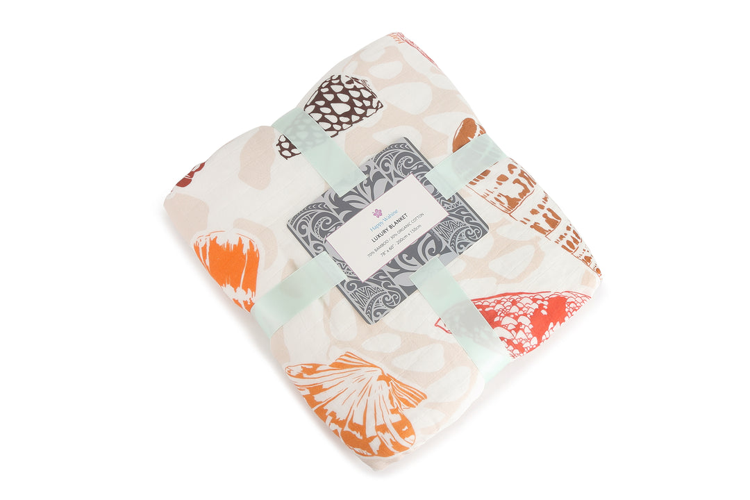 Luxury Bamboo Blanket Cone Shells White