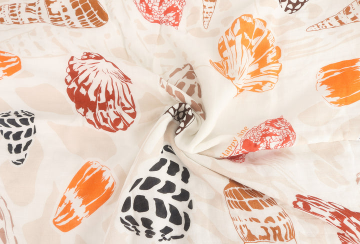 Luxury Bamboo Blanket Cone Shells White