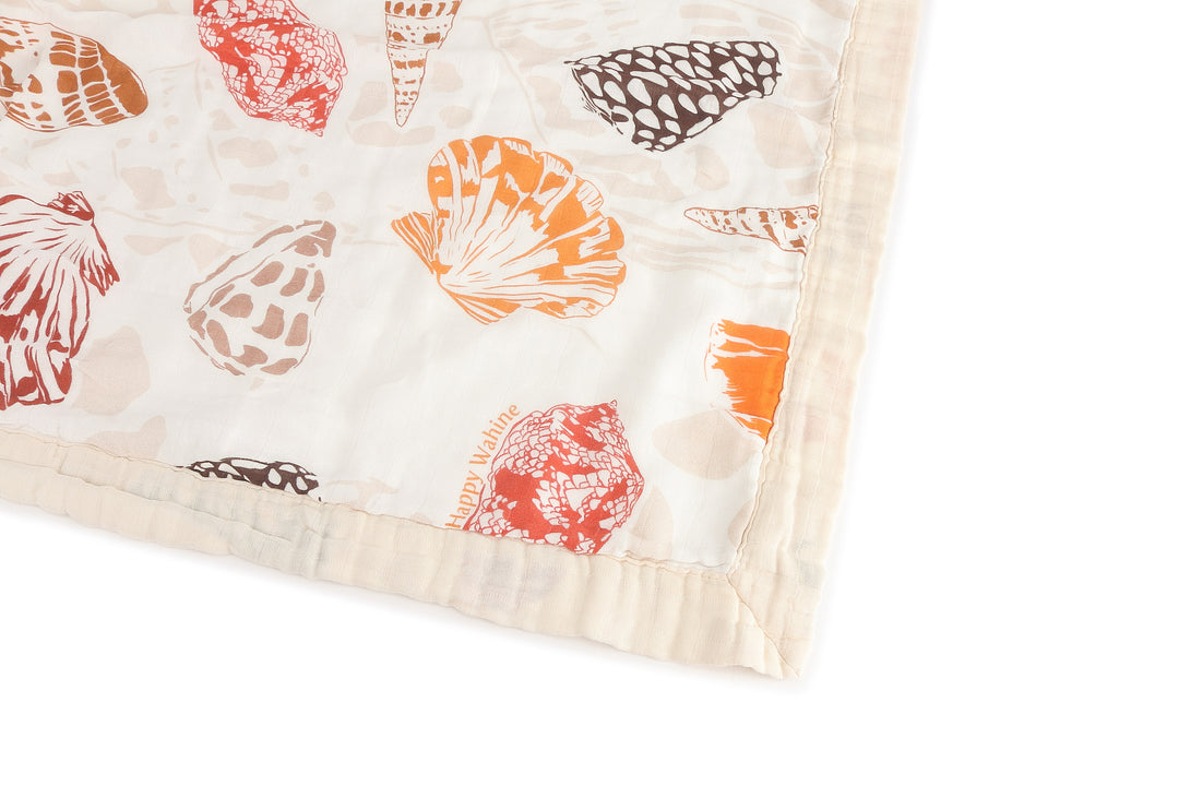 Luxury Bamboo Blanket Cone Shells White