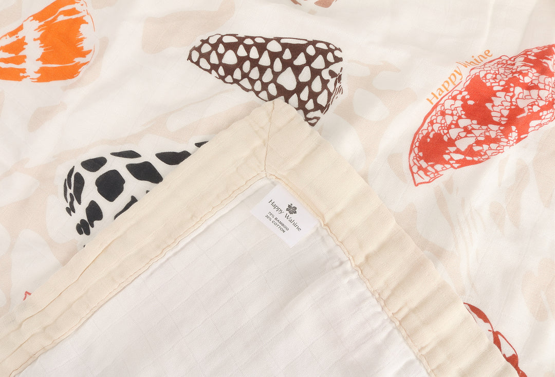 Luxury Bamboo Blanket Cone Shells White