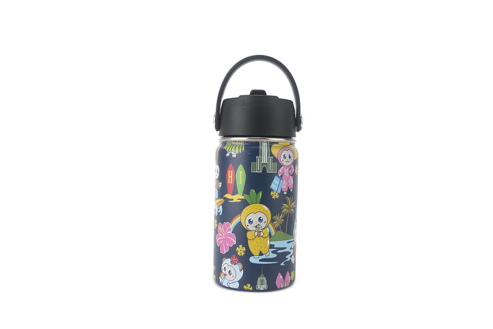 Insulated Water Bottle 12oz Aloha Monsters Navy