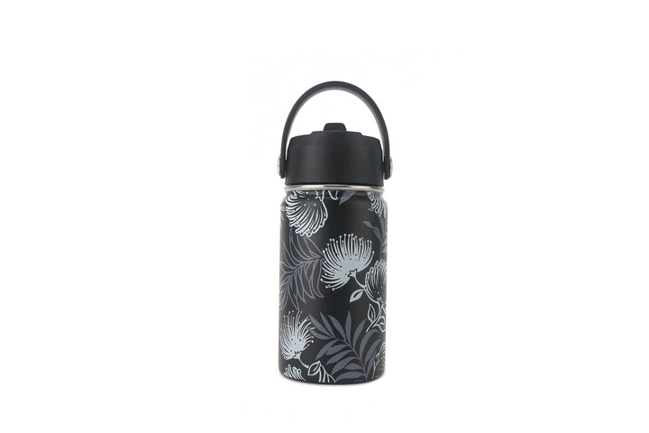 Insulated Water Bottle 12oz Lehua Black