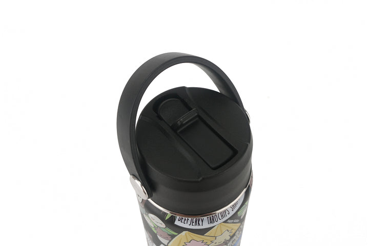 Insulated Water Bottle 12oz Local Snacks Black