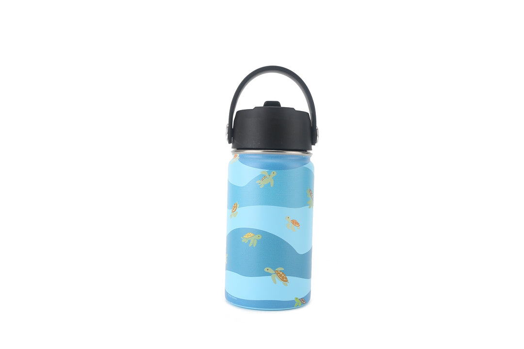 Insulated Water Bottle 12oz Mini Turtle Blue