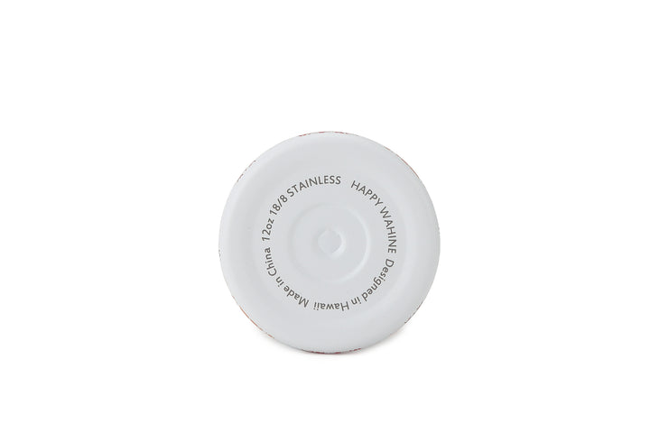 Insulated Water Bottle 12oz Cone Shells White