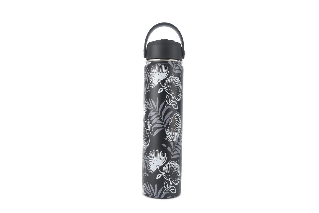 Insulated Water Bottle 24oz Lehua Black