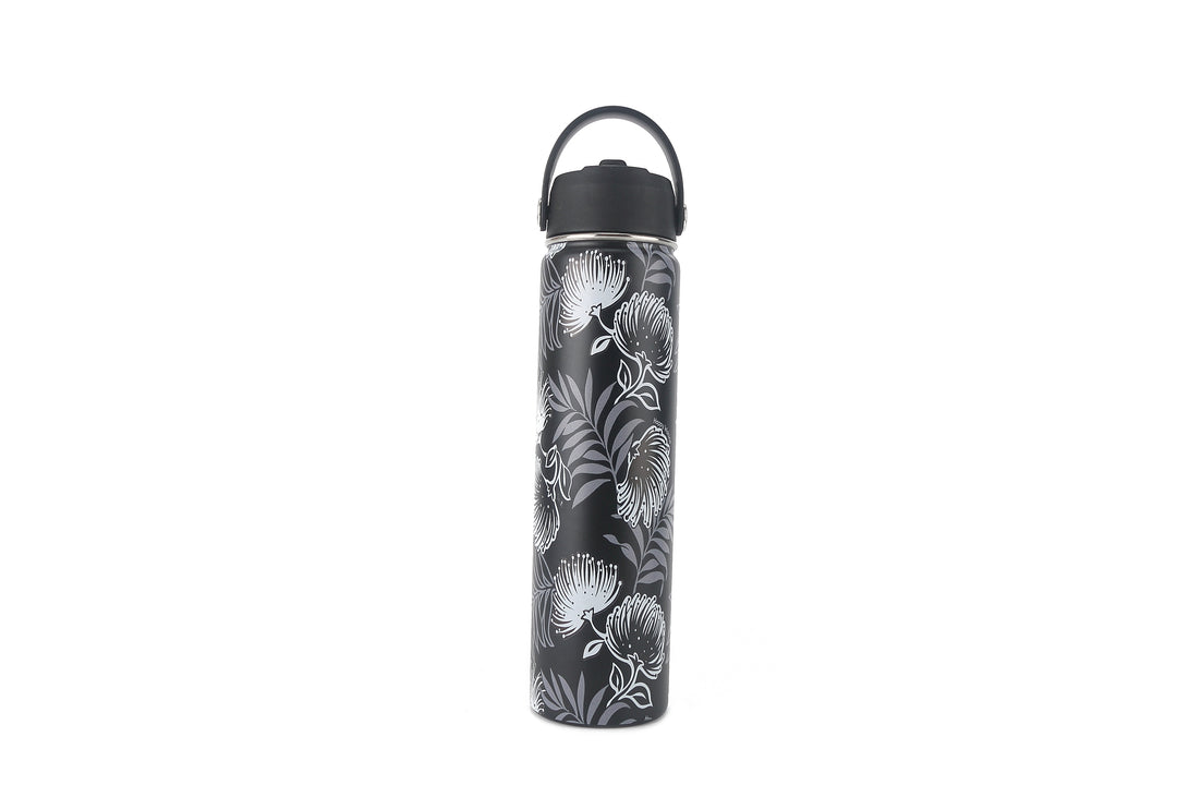 Insulated Water Bottle 24oz Lehua Black