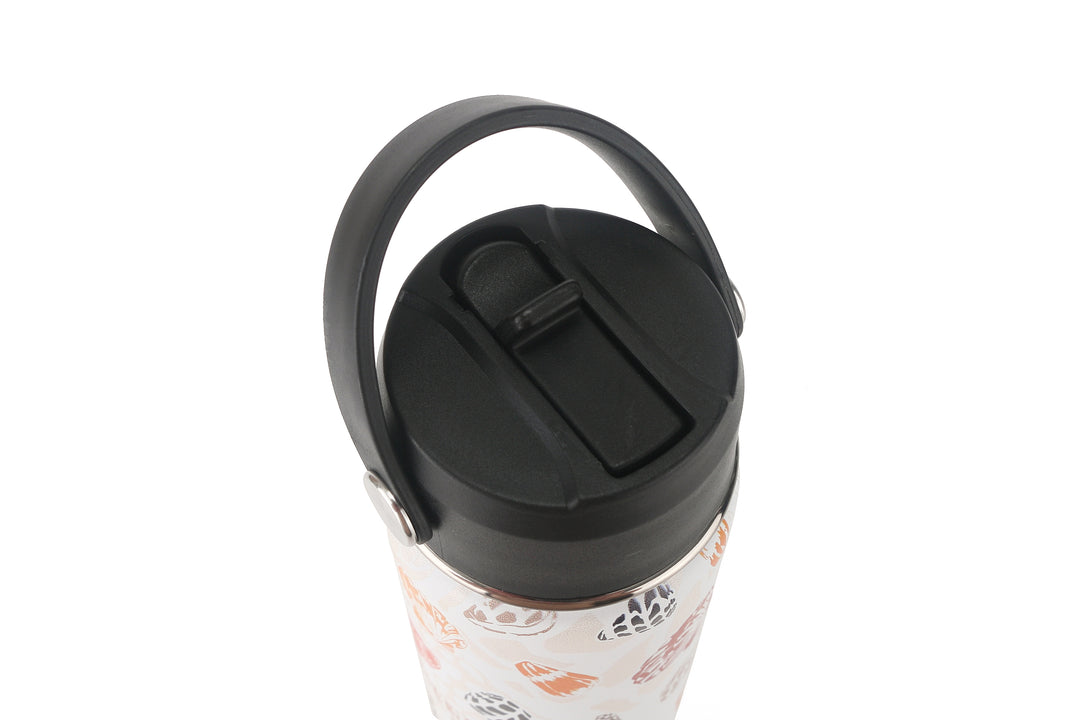 Insulated Water Bottle 24oz Cone Shells White