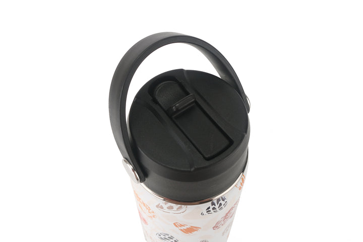 Insulated Water Bottle 24oz Cone Shells White