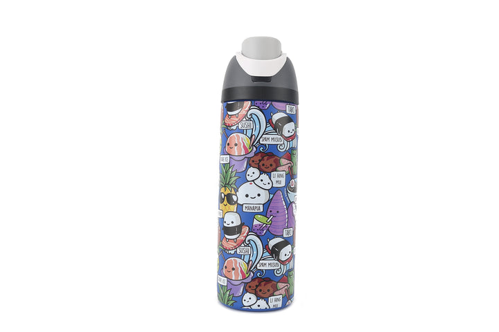 Insulated Water Bottle 24oz Snap Craving Hawaii Blue