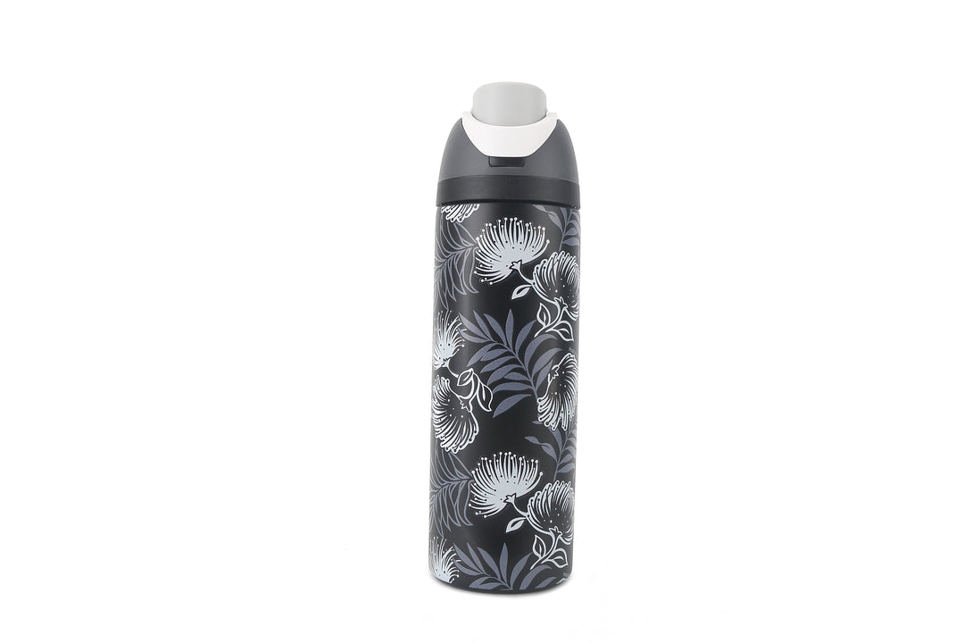 Insulated Water Bottle 24oz Snap Lehua Black