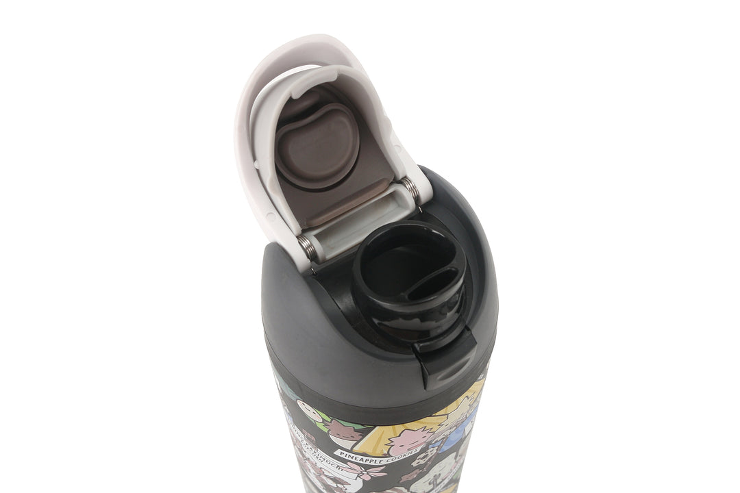 Insulated Water Bottle 24oz Snap Local Snacks Black