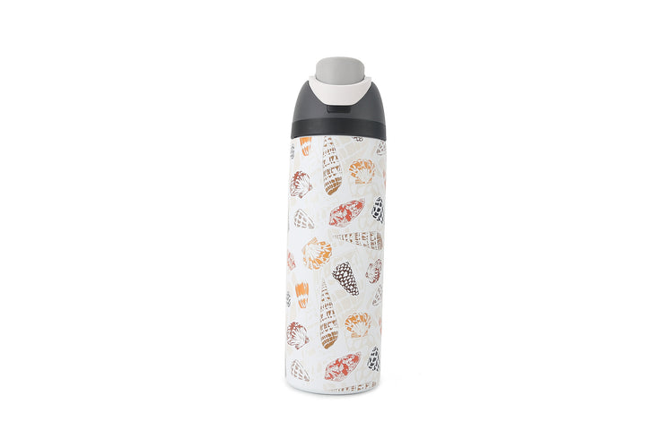 Insulated Water Bottle 24oz Snap Cone Shells White