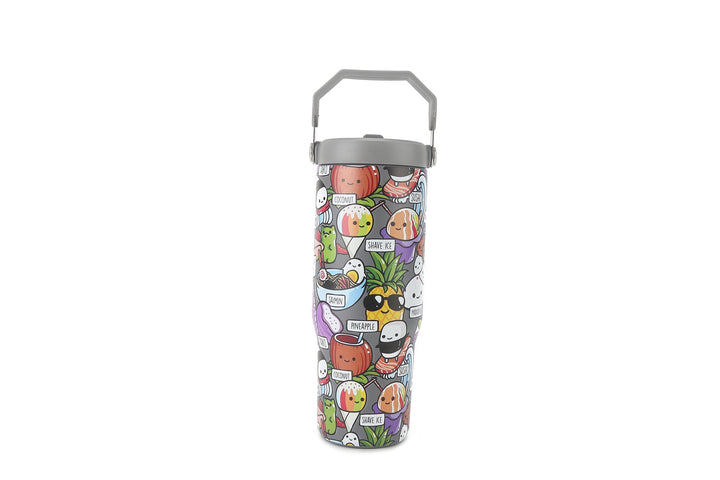 Insulated Water Bottle 30oz Craving Hawaii Grey