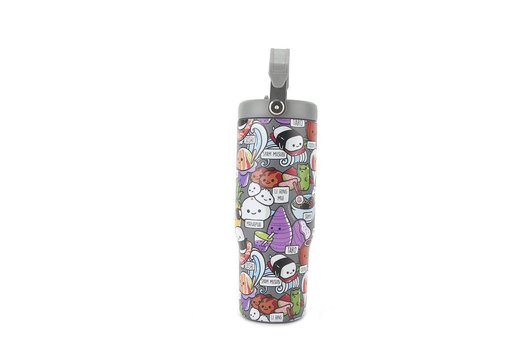 Insulated Water Bottle 30oz Craving Hawaii Grey