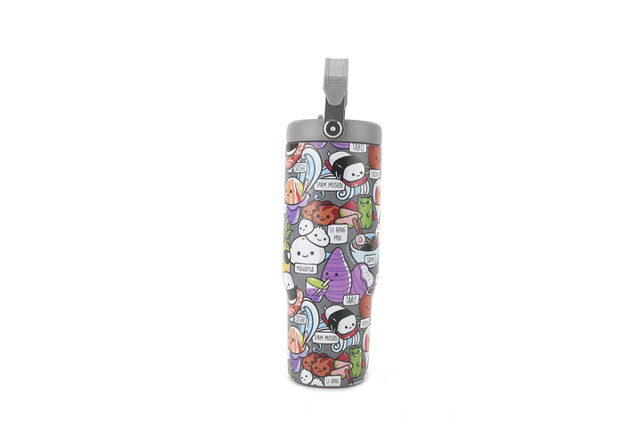 Insulated Water Bottle 30oz Craving Hawaii Grey