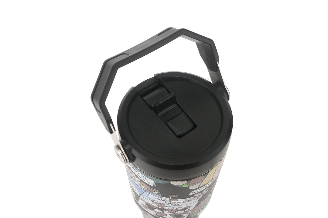 Insulated Water Bottle 30oz Local Snacks Black