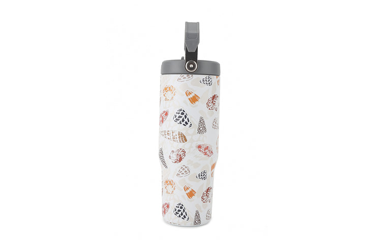 Insulated Water Bottle 30oz Cone Shells White