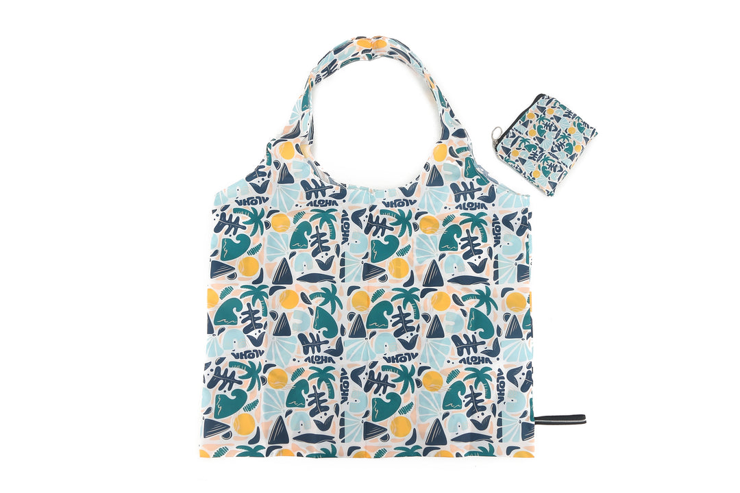 Foldable Bag Jake Aloha Abstract Beige