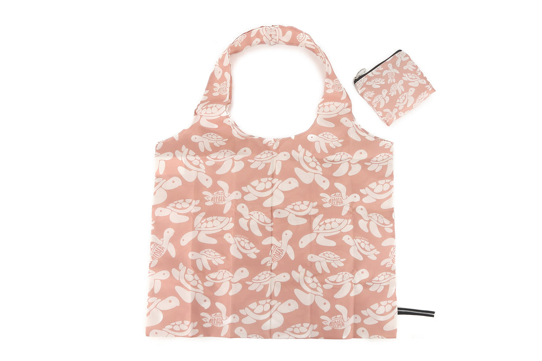 Foldable Bag Jake Aloha Turtles Pink