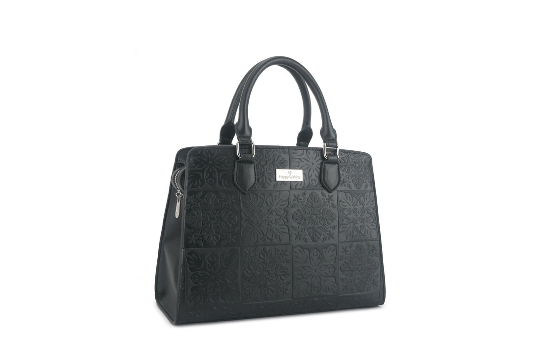 Satchel Gigi Quilt Black Embossed
