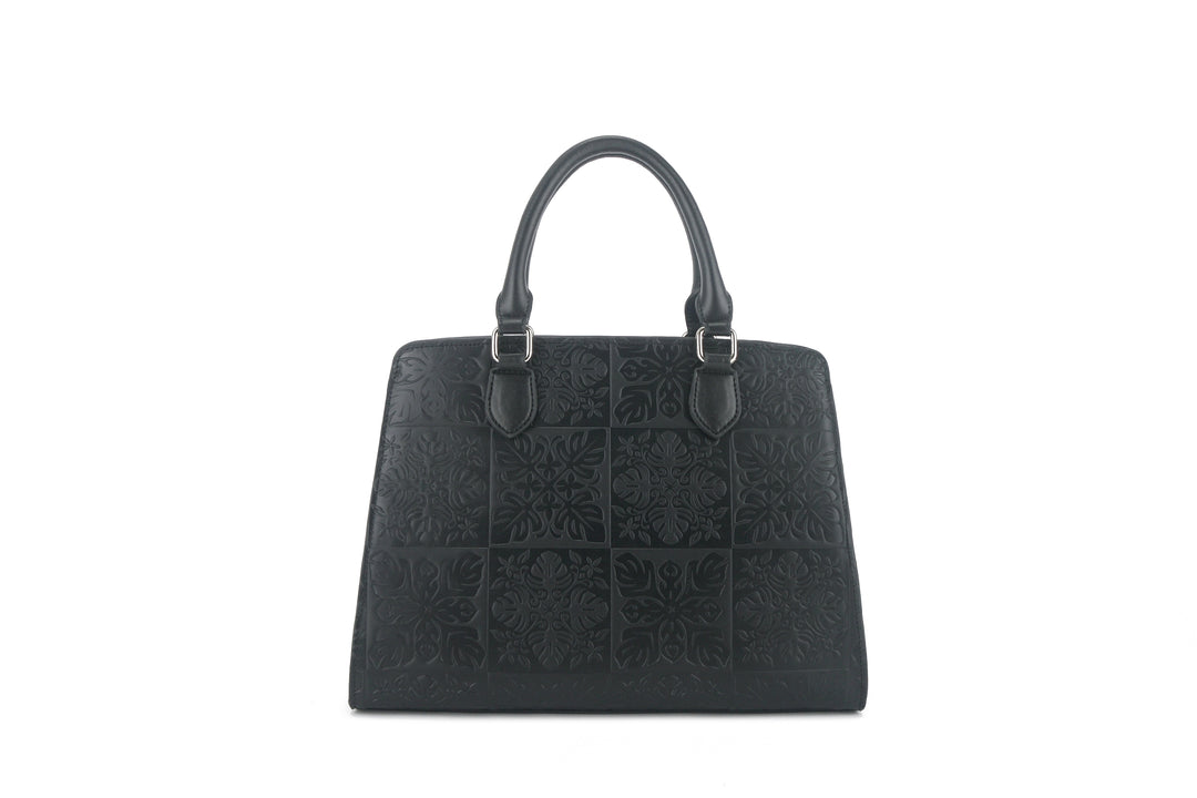 Satchel Gigi Quilt Black Embossed
