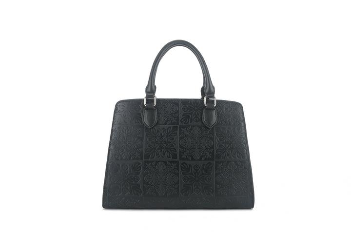 Satchel Gigi Quilt Black Embossed