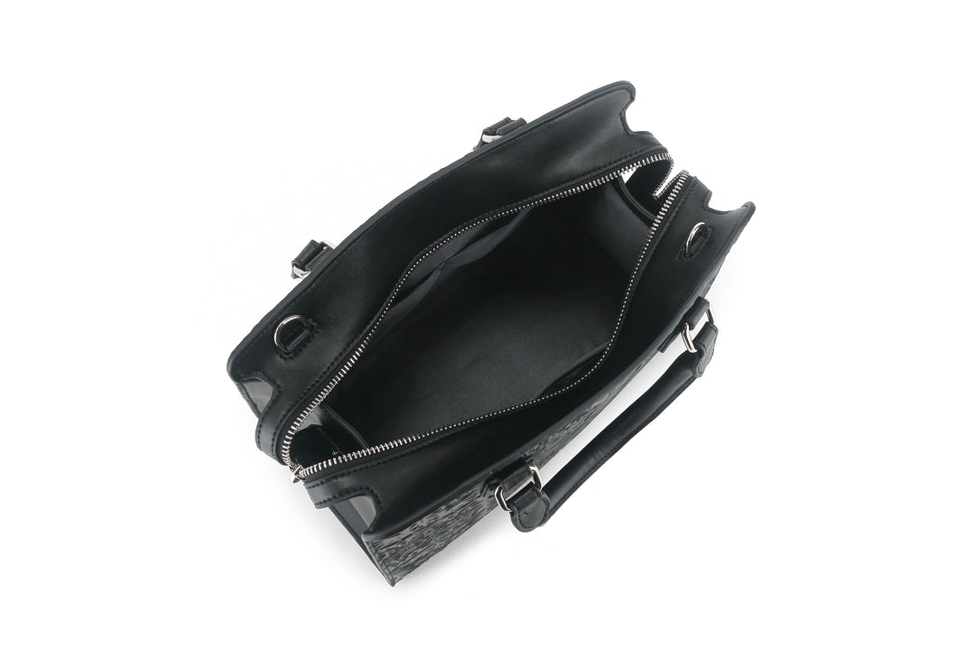 Satchel Gigi Quilt Black Embossed
