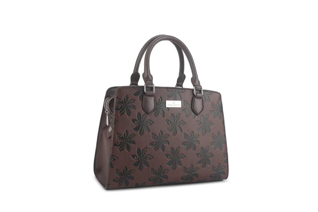 Satchel Gigi Tiare Brown Embossed