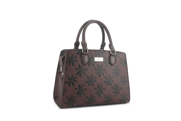 Satchel Gigi Tiare Brown Embossed